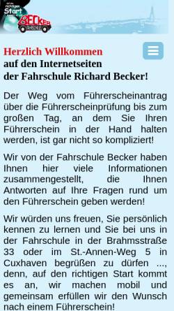 Vorschau der mobilen Webseite www.fahrschule-richard-becker.de, Fahrschule Richard Becker