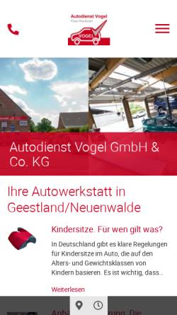 Vorschau der mobilen Webseite www.autodienst-vogel.de, AD Autodienst Vogel