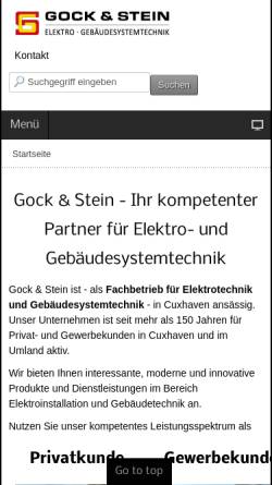 Vorschau der mobilen Webseite www.gock-und-stein.de, Gock & Stein Elektrotechnik