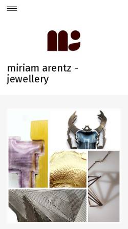 Vorschau der mobilen Webseite www.miriamarentz.de, Miriam Arentz Schmuckdesign
