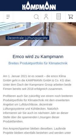 Vorschau der mobilen Webseite www.emco-klima.com, Emco Klima GmbH & Co. KG