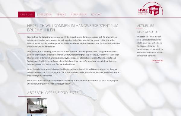 Vorschau von www.hwz-gmbh.de, Handwerkerzentrum [HWZ] Kooperation des Bauhandwerks Bruchmühlen GmbH