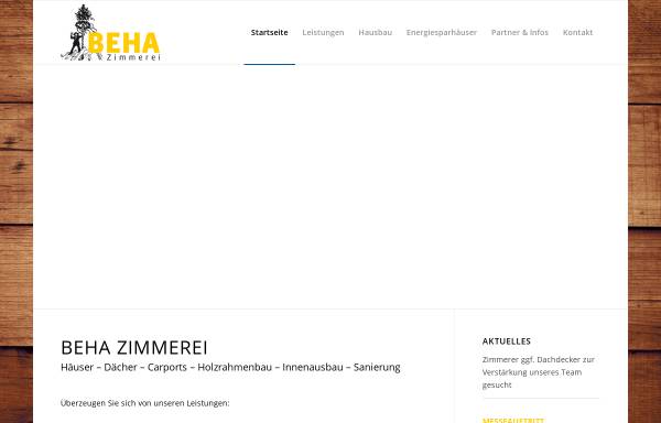 Vorschau von www.zimmerei-beha.de, Zimmerei Beha, Edgar Schmidtsdorff