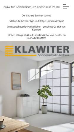 Vorschau der mobilen Webseite www.klawiter-peine.de, Raumtex Studio Klawiter