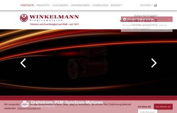 Vorschau von www.w-winkelmann.de, Winkelmann GmbH - Spezialfabrik für Elektromotoren
