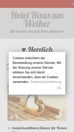Vorschau der mobilen Webseite haus-am-weiher.com, Hotel Haus am Weiher