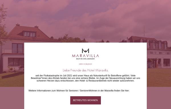 Vorschau von www.maravilla-spa.de, MaraVilla - Beauty Spa Hotel und Restaurant