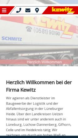 Vorschau der mobilen Webseite www.kewitz-uelzen.de, Viktor Kewitz GmbH & Co. KG