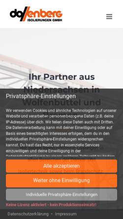 Vorschau der mobilen Webseite www.dollenberg-isolierung.de, Dollenberg Isolierungen GmbH