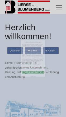Vorschau der mobilen Webseite lierse-blumenberg.de, Lierse und Blumenberg GmbH