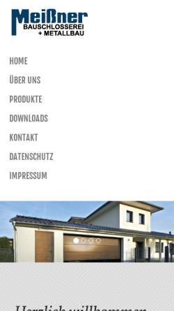 Vorschau der mobilen Webseite www.bauschlosserei-meissner.de, Meißner Bauschlosserei und Metallbau