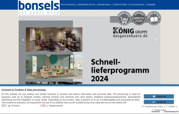 Vorschau von www.bonsels.de, Bonsels Bürotechnik