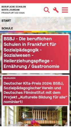 Vorschau der mobilen Webseite berta-jourdan.de, Berufliche Schulen Berta Jourdan