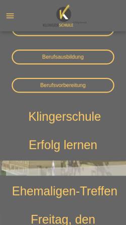 Vorschau der mobilen Webseite www.klingerschule.com, Klingerschule