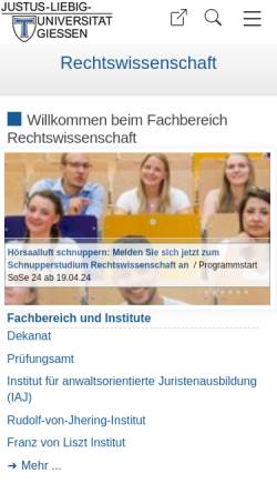 Vorschau der mobilen Webseite www.uni-giessen.de, Fachbereich 01 Rechtswissenschaften