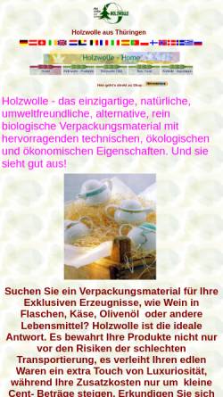 Vorschau der mobilen Webseite www.holzwolle-online.de, Thüringer Holzwolle GmbH