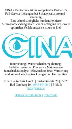 Vorschau der mobilen Webseite www.cinar.de, Cinar Bautechnik GmbH
