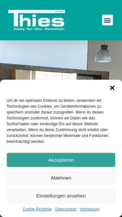 Vorschau der mobilen Webseite www.thiesgmbh.de, Thies GmbH