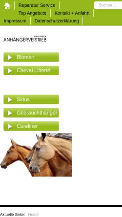 Vorschau der mobilen Webseite www.anhaengervertrieb.com, Anhängervertrieb Arno Speck