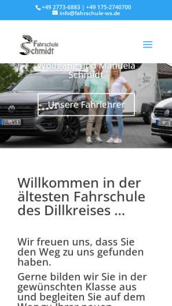 Vorschau der mobilen Webseite www.fahrschule-ws.de, Fahrschule-Wolfgang Schmidt