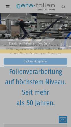 Vorschau der mobilen Webseite www.gera-folien.de, Gera Folien GmbH