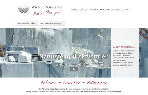Vorschau von www.wieland-naturstein.de, Wieland-Naturstein GmbH