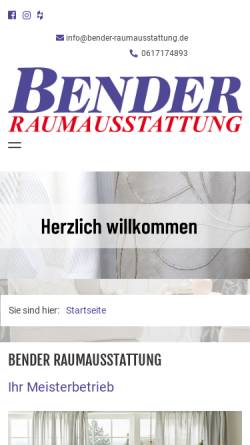 Vorschau der mobilen Webseite www.bender-raumausstattung.de, Bender Raumausstattung