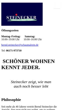Vorschau der mobilen Webseite steinecker-oberursel.de, Steinecker Betten- und Gardinenhaus