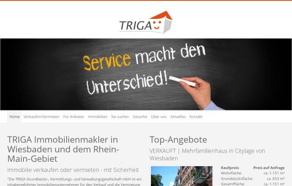 Vorschau von www.triga-online.de, Triga Grundbesitz-, Vermittlungs-, und Verwaltungsgesellschaft mbH