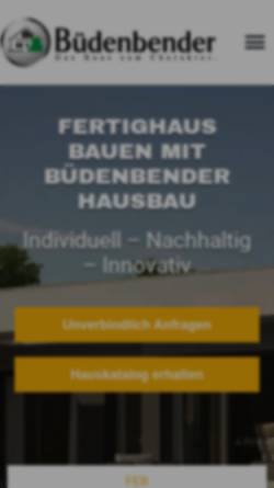 Vorschau der mobilen Webseite www.buedenbender-hausbau.de, Büdenbender Hausbau GmbH