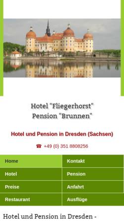 Vorschau der mobilen Webseite www.pension-dresden.de, Fliegerhorst
