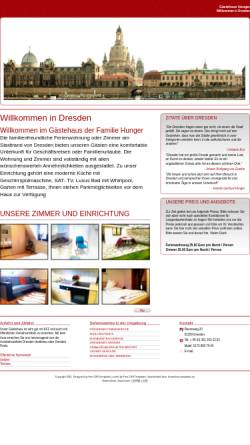 Vorschau der mobilen Webseite www.hunger-dresden.de, Gästehaus Hunger