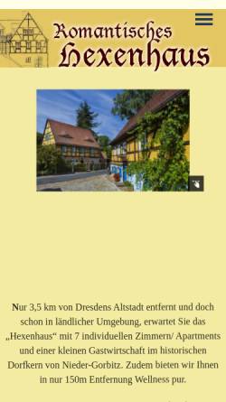 Vorschau der mobilen Webseite www.hexenhaus-dresden.de, Hexenhaus