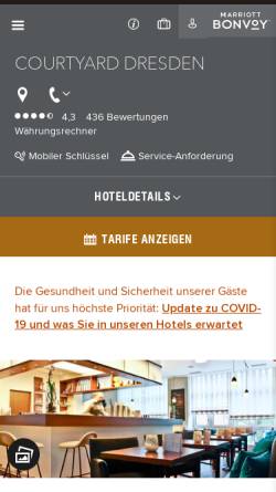 Vorschau der mobilen Webseite www.holiday-inn-dresden.de, Holiday Inn