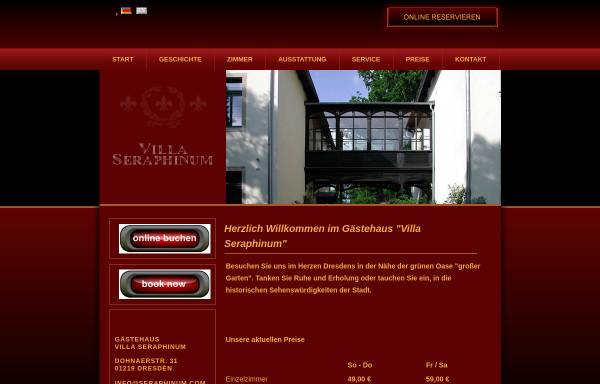 Vorschau von www.seraphinum.com, Hotel Villa Seraphinum
