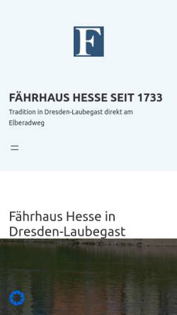 Vorschau der mobilen Webseite www.faehrhaus-hesse.de, Pension Hesse