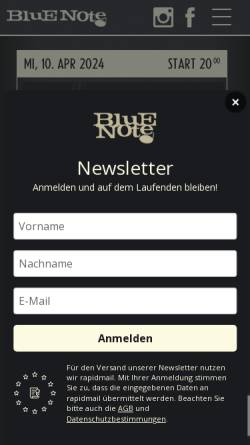 Vorschau der mobilen Webseite www.bluenote-dresden.de, Blue Note