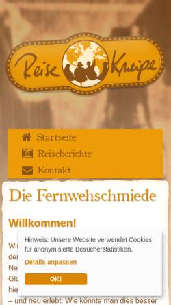 Vorschau der mobilen Webseite www.reisekneipe.de, Reisekneipe