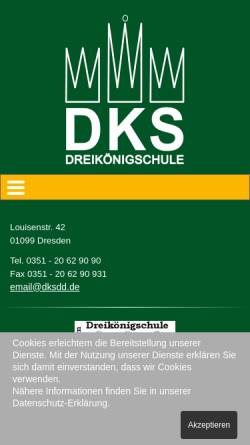 Vorschau der mobilen Webseite www.dreikoenigschule.de, Dreikönigschule (Neustadt)