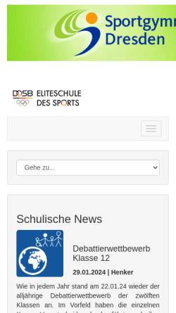 Vorschau der mobilen Webseite www.sportgymnasium.de, Sportgymnasium (Parkstraße)