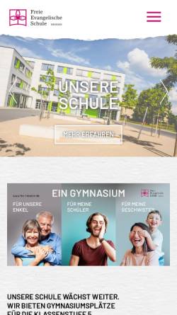 Vorschau der mobilen Webseite www.fes-dresden.de, Freie Evangelische Schule