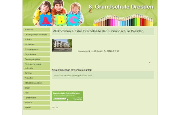 Vorschau von www.gs8.de, 8. Grundschule (Pieschen)