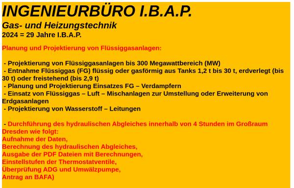 Vorschau von www.ibap.de, Ingenieur- und Sachverständigenbüro I.B.A.P.