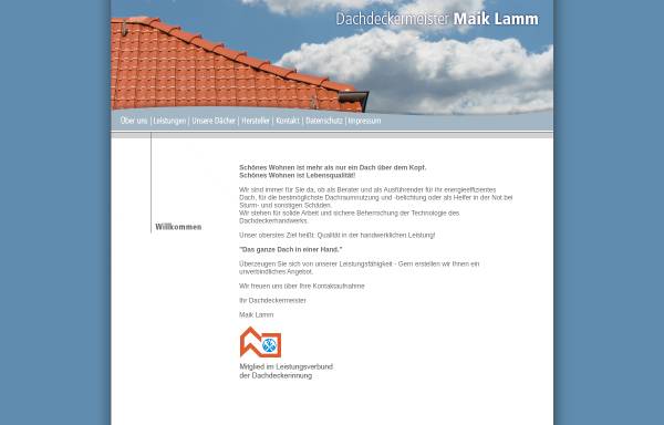 Vorschau von www.dach-lamm.de, Dachdeckermeister Joachim Lamm