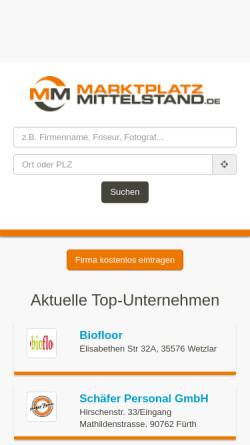 Vorschau der mobilen Webseite www.mon.de, Dachdeckermeisterbetrieb Mitschke & Fritsch GbR
