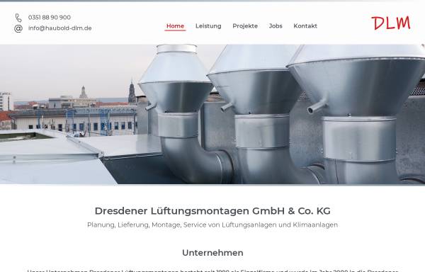 Vorschau von www.haubold-dlm.de, Dresdener Lüftungsmontagen GmbH & Co. KG