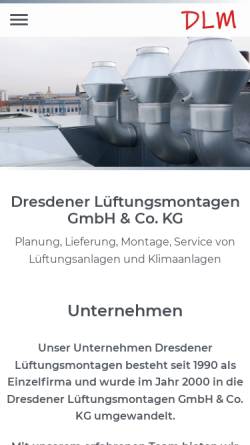 Vorschau der mobilen Webseite www.haubold-dlm.de, Dresdener Lüftungsmontagen GmbH & Co. KG