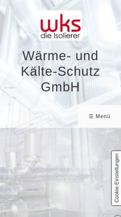 Vorschau der mobilen Webseite wksd.de, Wärme- und Kälte- Schutz GmbH