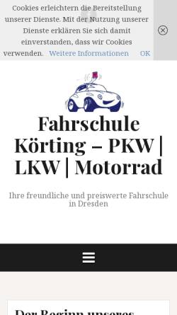 Vorschau der mobilen Webseite www.fs-koerting.de, Fahrschule Bernd Körting