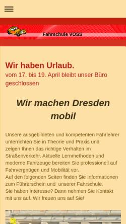Vorschau der mobilen Webseite www.fahrschule-voss-dresden.de, Fahrschule VOSS
